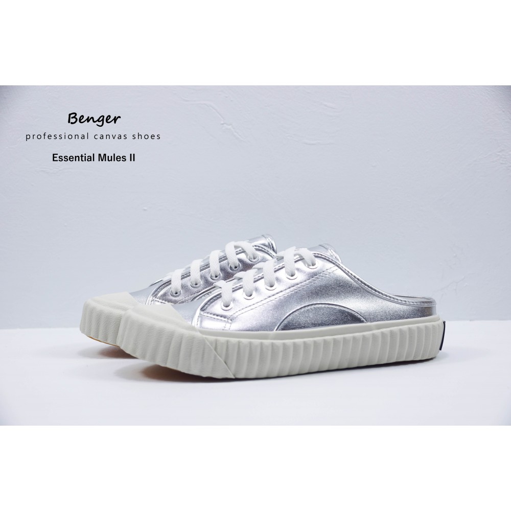 基本款穆勒帆布鞋II-銀