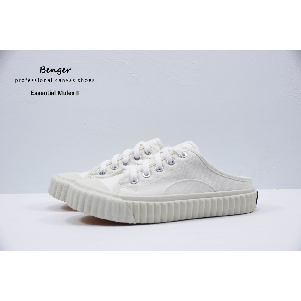 基本款穆勒帆布鞋II-白