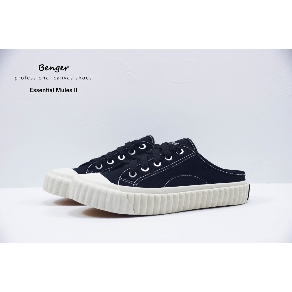 基本款穆勒帆布鞋II-黑